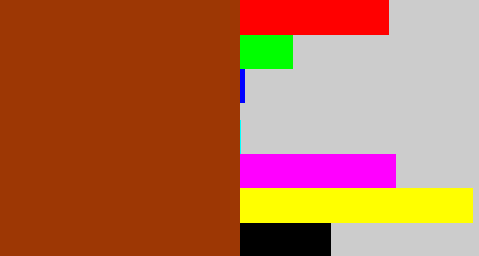 Hex color #9d3704 - russet