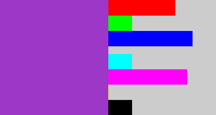 Hex color #9d37c8 - purply