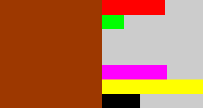 Hex color #9d3800 - russet