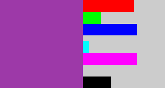 Hex color #9d39a8 - medium purple