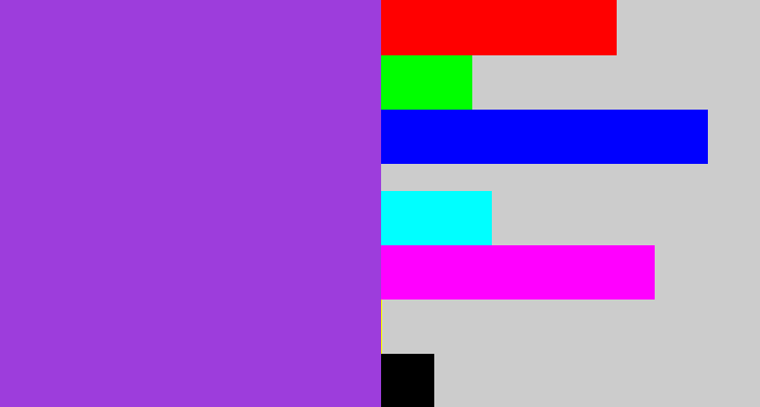 Hex color #9d3ddc - lightish purple