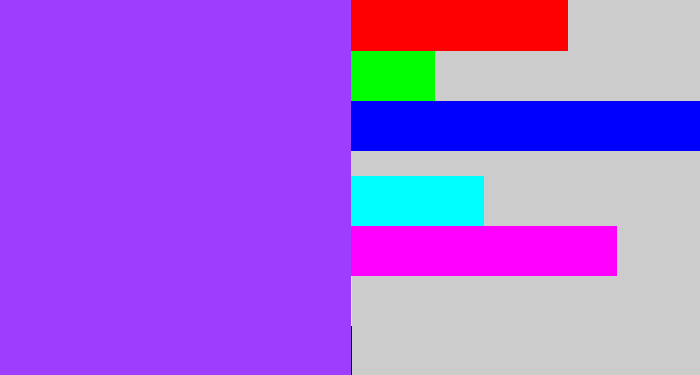 Hex color #9d3efe - electric purple