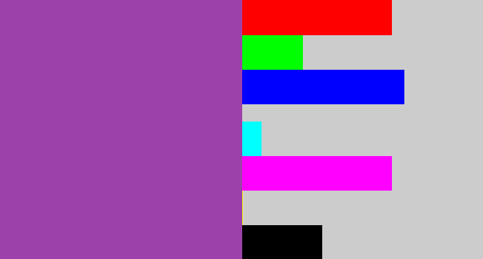 Hex color #9d41aa - medium purple