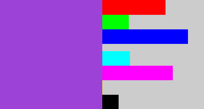 Hex color #9d42d7 - lightish purple
