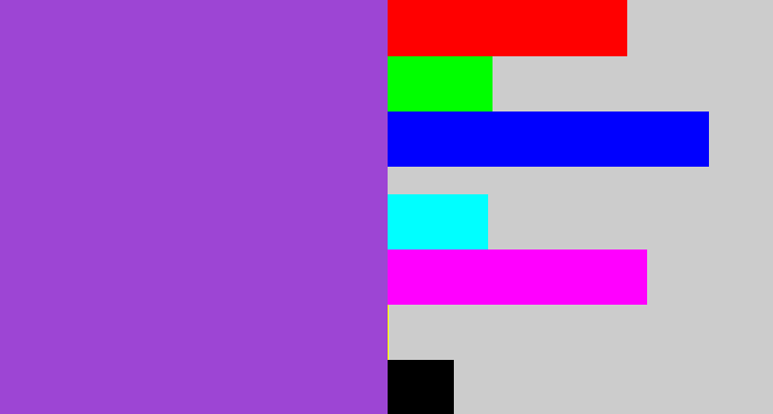 Hex color #9d45d4 - lightish purple