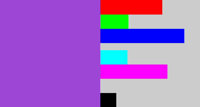 Hex color #9d47d6 - lightish purple