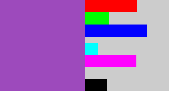 Hex color #9d4abc - purply