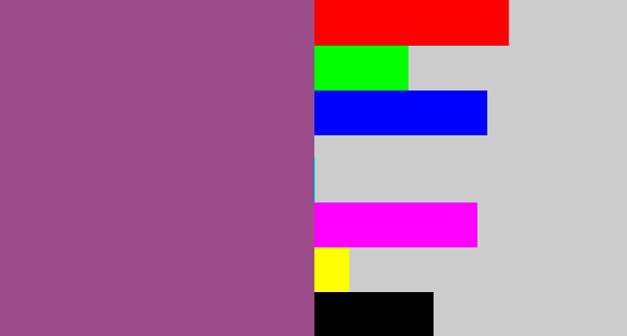 Hex color #9d4c8b - purpleish