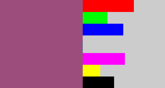 Hex color #9d4d7c - light plum