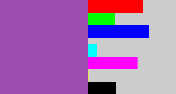 Hex color #9d4daf - purply