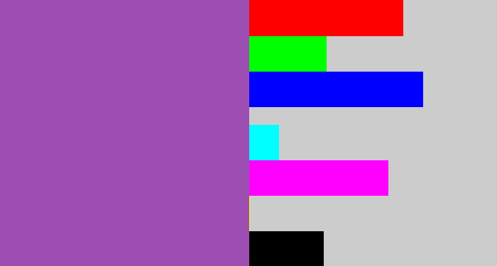 Hex color #9d4eb2 - purply