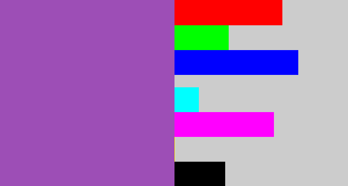 Hex color #9d4eb6 - purply