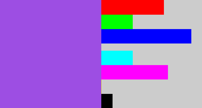 Hex color #9d4ee3 - lightish purple
