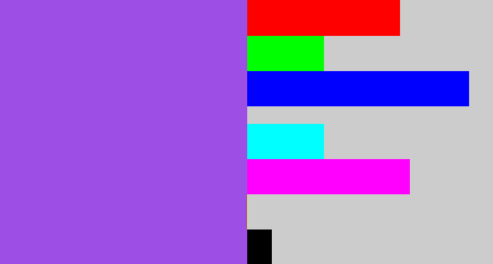 Hex color #9d4ee5 - lightish purple