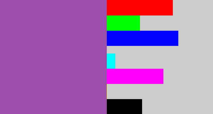 Hex color #9d50ab - medium purple