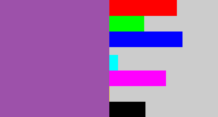 Hex color #9d51aa - medium purple