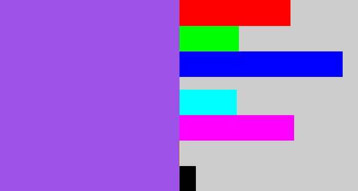 Hex color #9d53e7 - lightish purple