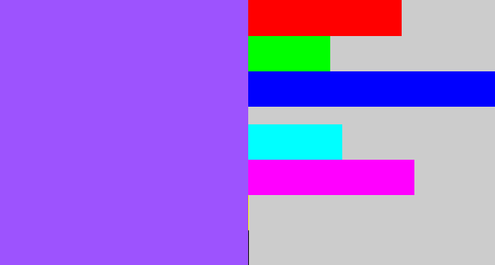 Hex color #9d53fe - lighter purple