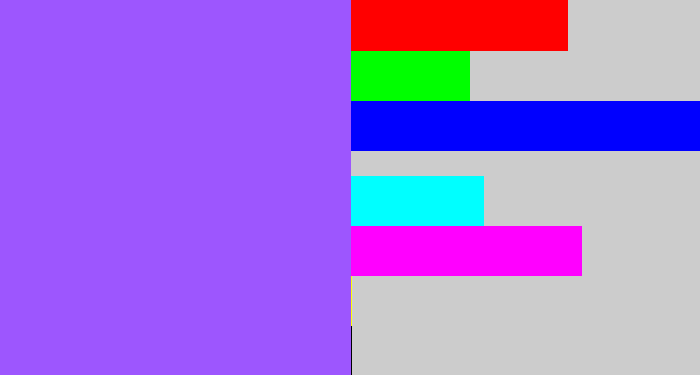 Hex color #9d56fe - lighter purple