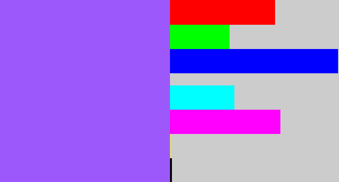 Hex color #9d58fc - lighter purple