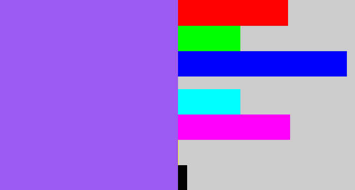 Hex color #9d5af3 - lighter purple