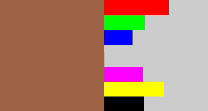 Hex color #9d6344 - earth