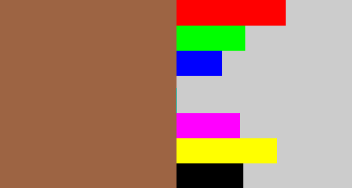 Hex color #9d6443 - earth