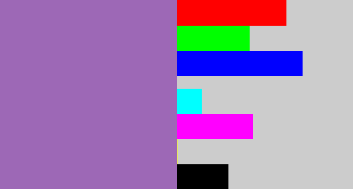 Hex color #9d68b6 - soft purple