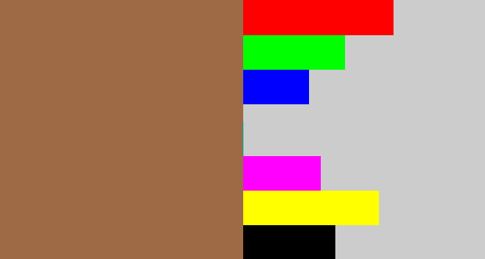 Hex color #9d6a45 - earth