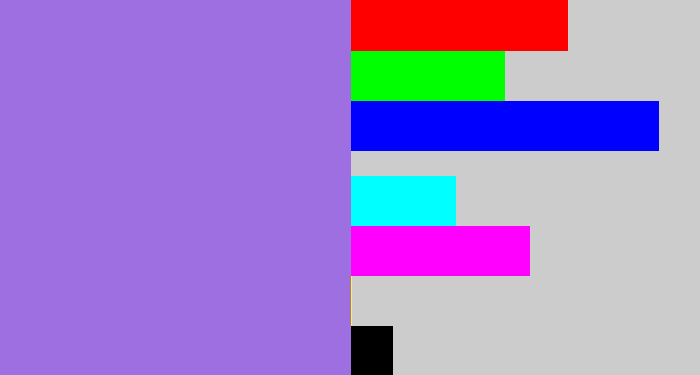 Hex color #9d6fe1 - lighter purple