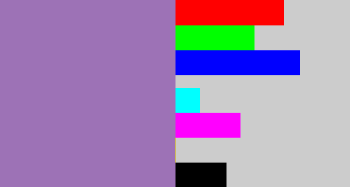 Hex color #9d72b6 - soft purple