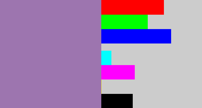 Hex color #9d75af - soft purple