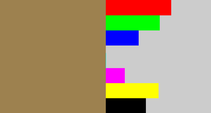 Hex color #9d814f - puce