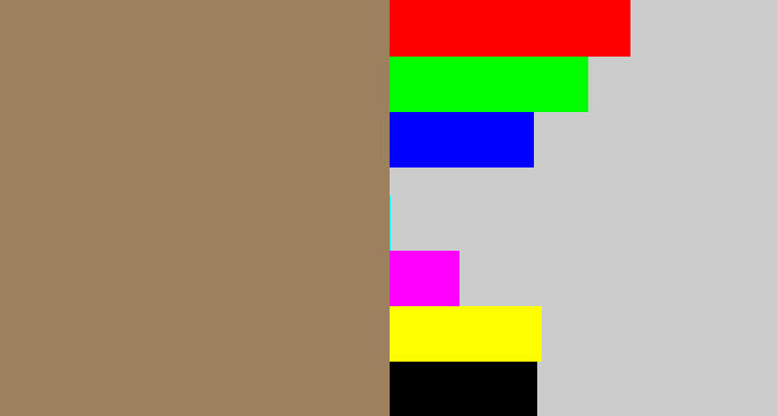 Hex color #9d815f - puce