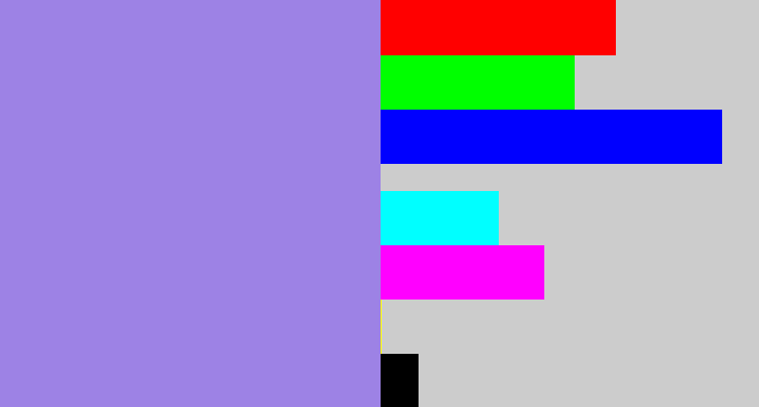 Hex color #9d82e5 - perrywinkle