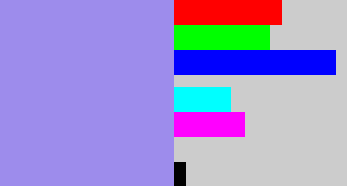 Hex color #9d8cec - perrywinkle
