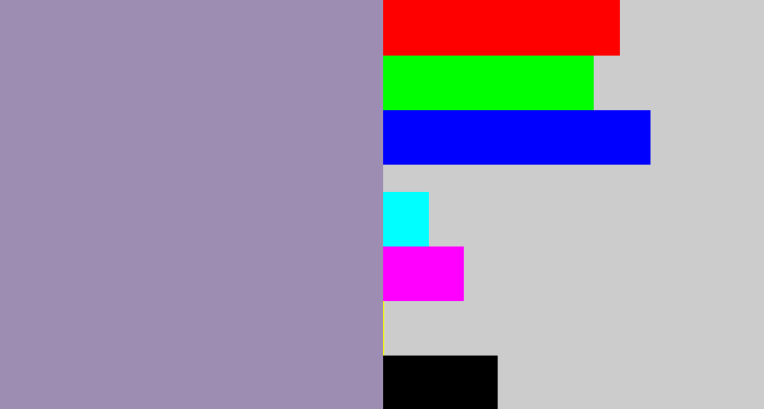 Hex color #9d8db2 - heather
