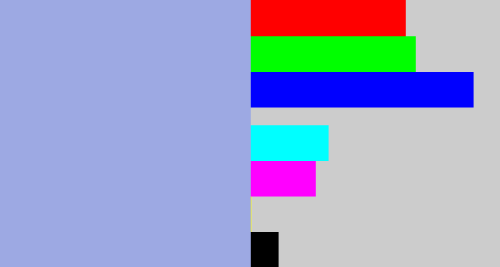 Hex color #9da9e3 - light grey blue
