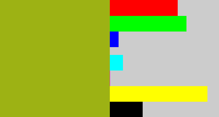 Hex color #9db214 - sickly green