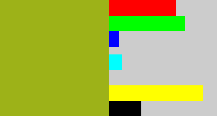 Hex color #9db218 - sickly green