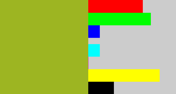 Hex color #9db522 - sick green