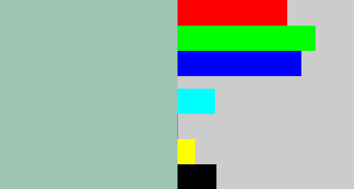 Hex color #9dc6b2 - pale teal