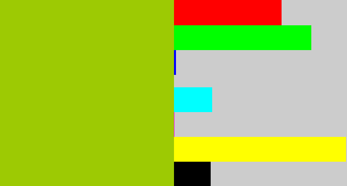 Hex color #9dca03 - slime green