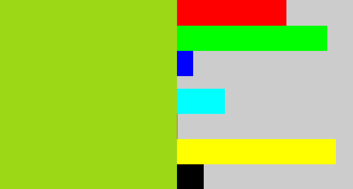 Hex color #9dd816 - yellowish green
