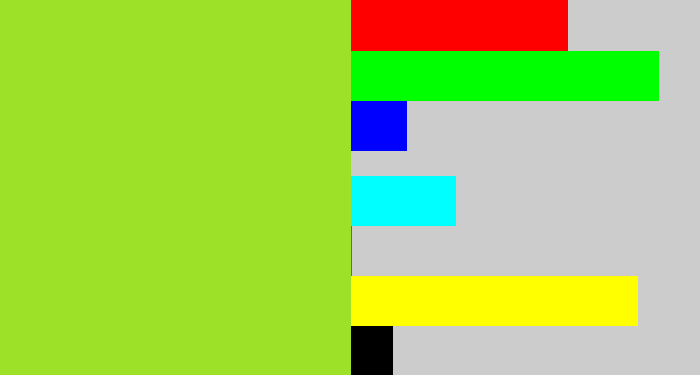 Hex color #9de128 - yellowish green