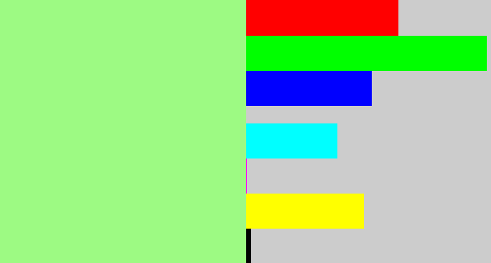Hex color #9dfa83 - light green