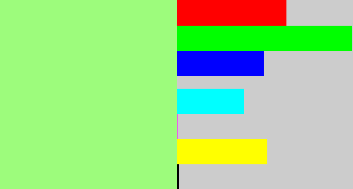 Hex color #9dfc7c - light green