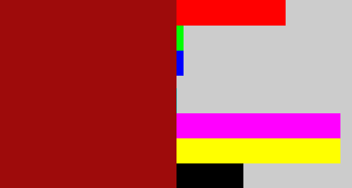 Hex color #9e0b0b - darkish red