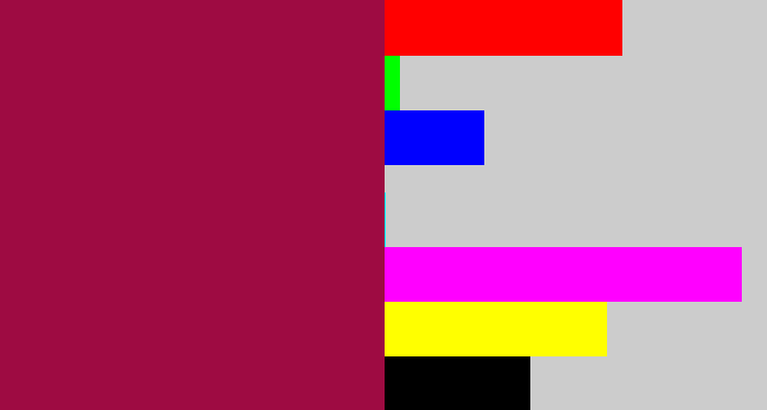 Hex color #9e0b42 - berry