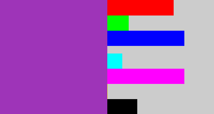 Hex color #9e34b8 - purply